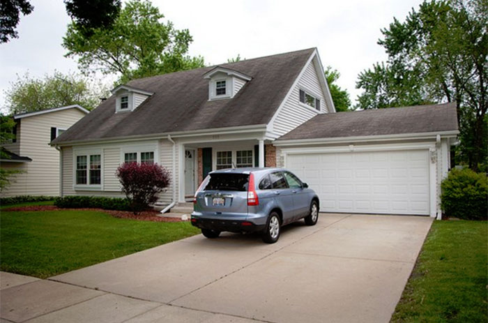 Car parked in driveway